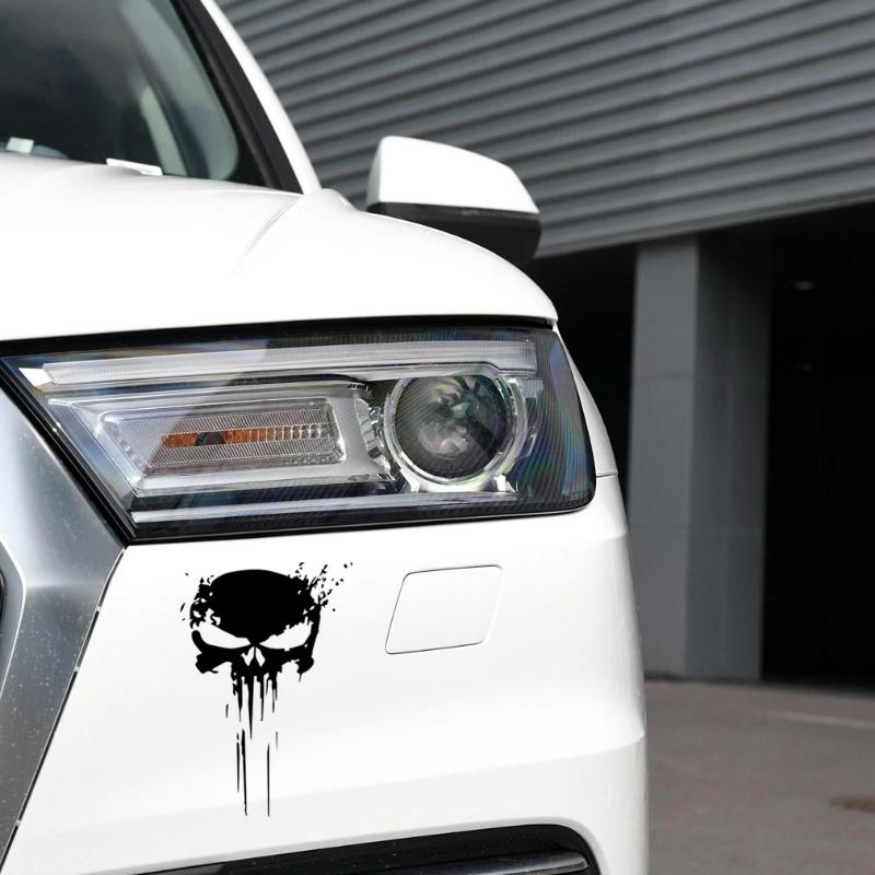 Samochodowa Naklejka Odblaskowa Czaszka Winyl Wodoodporne Kalkomanie Moda Motocykl Auto Styling Ozdobne Naklejki na Karoserię Czaszka 10x15CM