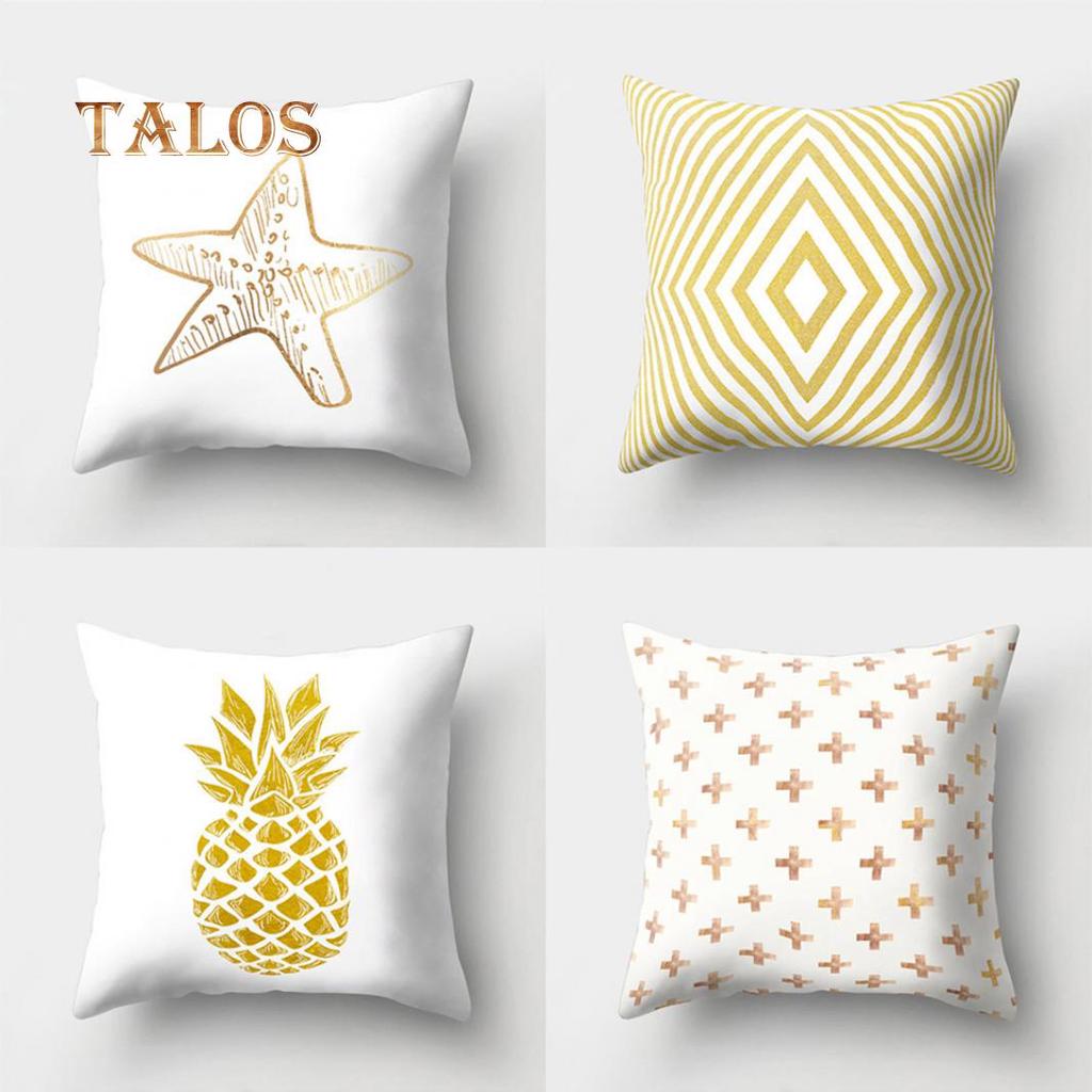 57 Styles Geometry Cushion Covers Pillow Cases Home Sofa Decor Yellow Series