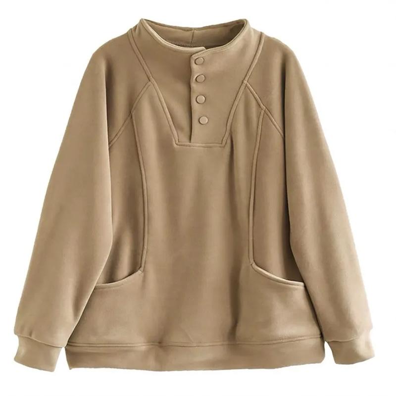 Sweatshirt for Women Cotton Oversize Fleece Thickened Loose Round Neck Casual Pullover Long Sleeve Top Sweatshirt