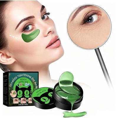 Seaweed Collagen Gel Eye Mask Daily Eye Care Diaphragm Moisturizing, Soothing and Caring for the Skin Around the Eyes 60 Pieces