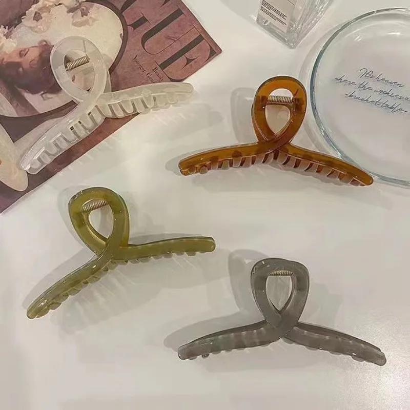 Hair Claw Clip for Women Girl Plastic Transparent Large Hair Claw Clip Crab Women's Gig Clips Claws Hair Accessories Headwear