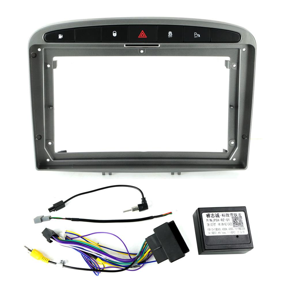 Android Car Radio Fascia Adapter Power Cable For Peugeot 408 2012-2020 308 308SW 2007-2015 Video Player Mounting Facia Frame Kit