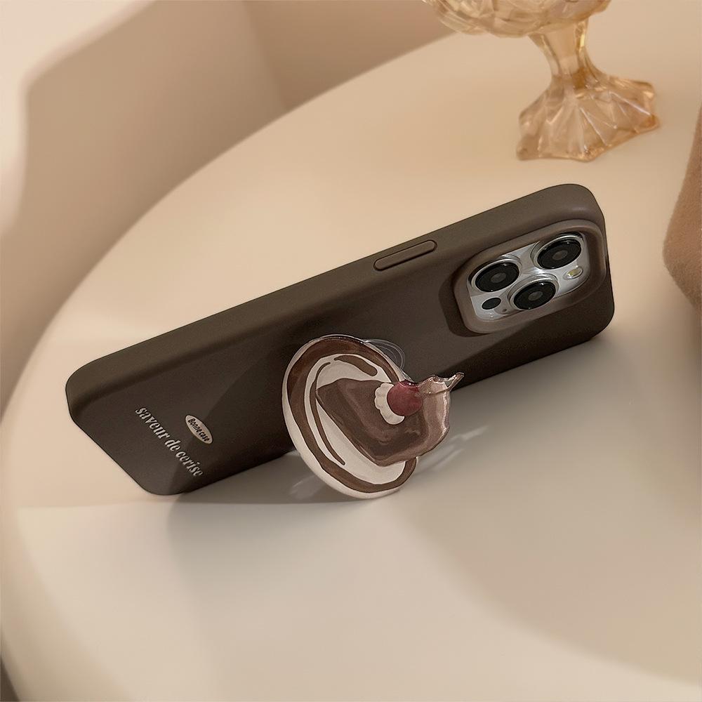 Retro High end pouzdro na mobilní telefon Iphone17 Apple 16promax Stojan na dort 15 Vhodné pro 13 Proti pádu 12 Měkké