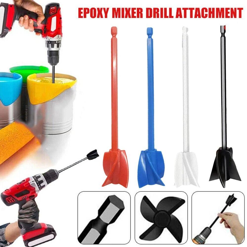 2Pcs With Drill Chuck Paint Pigment Mixer Mixing Stirring Paddle Rod  Electric Drill Attachment