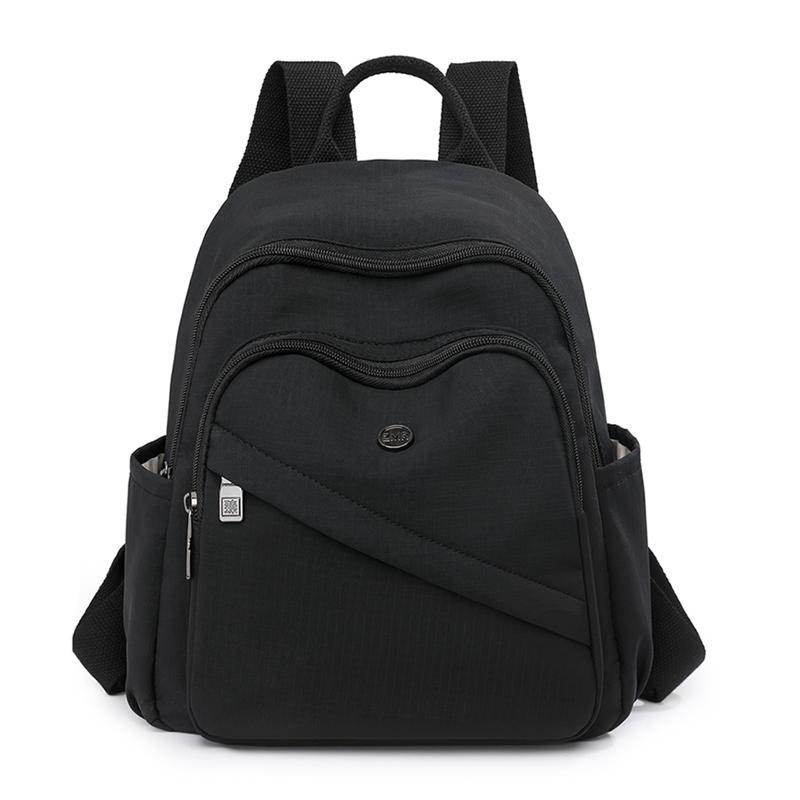 Solid Color Nylon Backpack Women's Travel Backpack Student Schoolbag