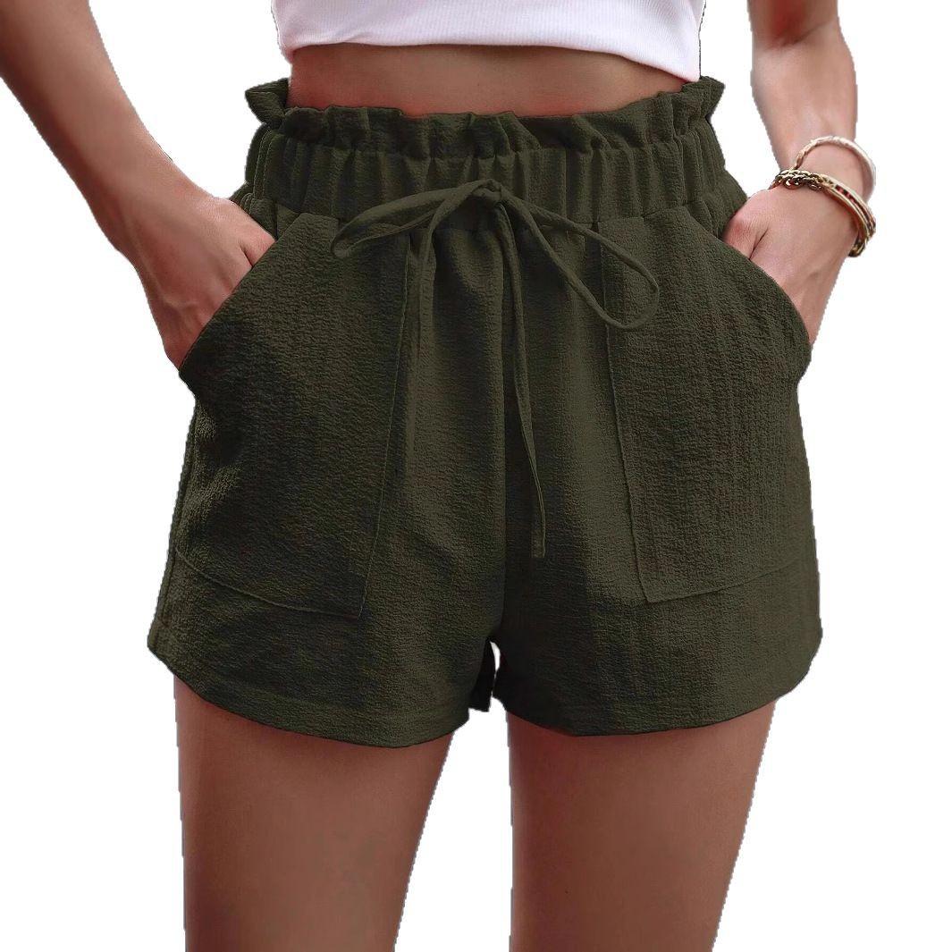 

Повседневные шорты женские однотонные универсального дизайна 2XL зелёный
