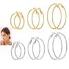 Stylish Large Hoop Earrings for Women - Stainless Steel, Elegant Design, Face-Slimming Effect