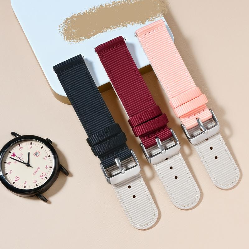 20mm Waterproof Sailcloth Watch Strap Two-Sided Nylon Watchband Quick Release Band Sport Belt