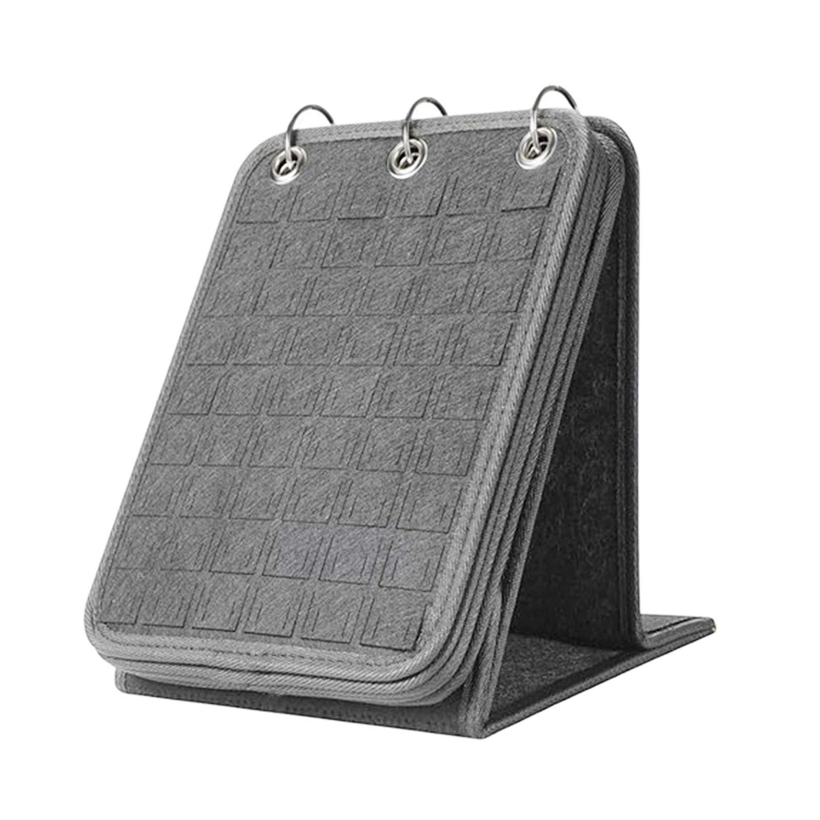 

Sturdy Felt Jewelry Storage Bag Home Decoration Organizers for Earrings Necklaces Rings with 120 Compartments Daily Use светло-серый