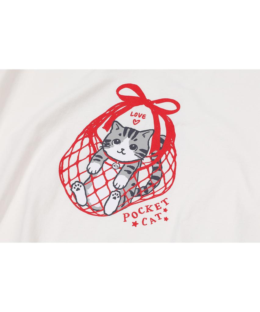 CPGN STUDIO Pocket Love Cat Short Sleeve Tee Cream