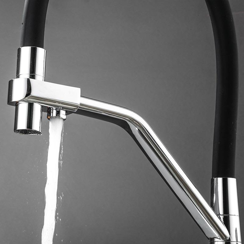 Kitchen Drinking Filtered Water Faucet 360 Degree Rotation Stream Sprayer Nozzle Kitchen Sink Tap Dual Handle Purification Tap