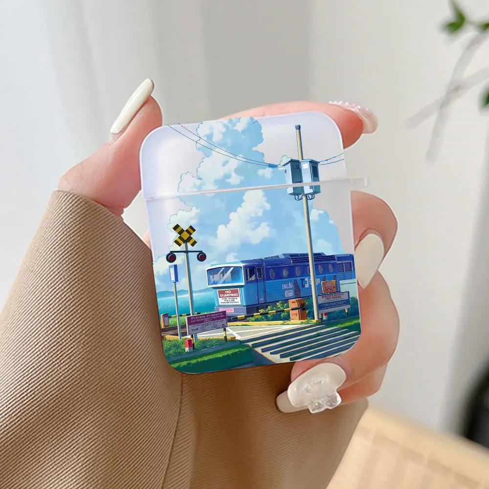 Japanese Anime Landscape Earphone Case for Airpods 4th 3rd Pro 3 2 Shockproof Cover for Airpod 2 3 1 Protective Accessorie Shell