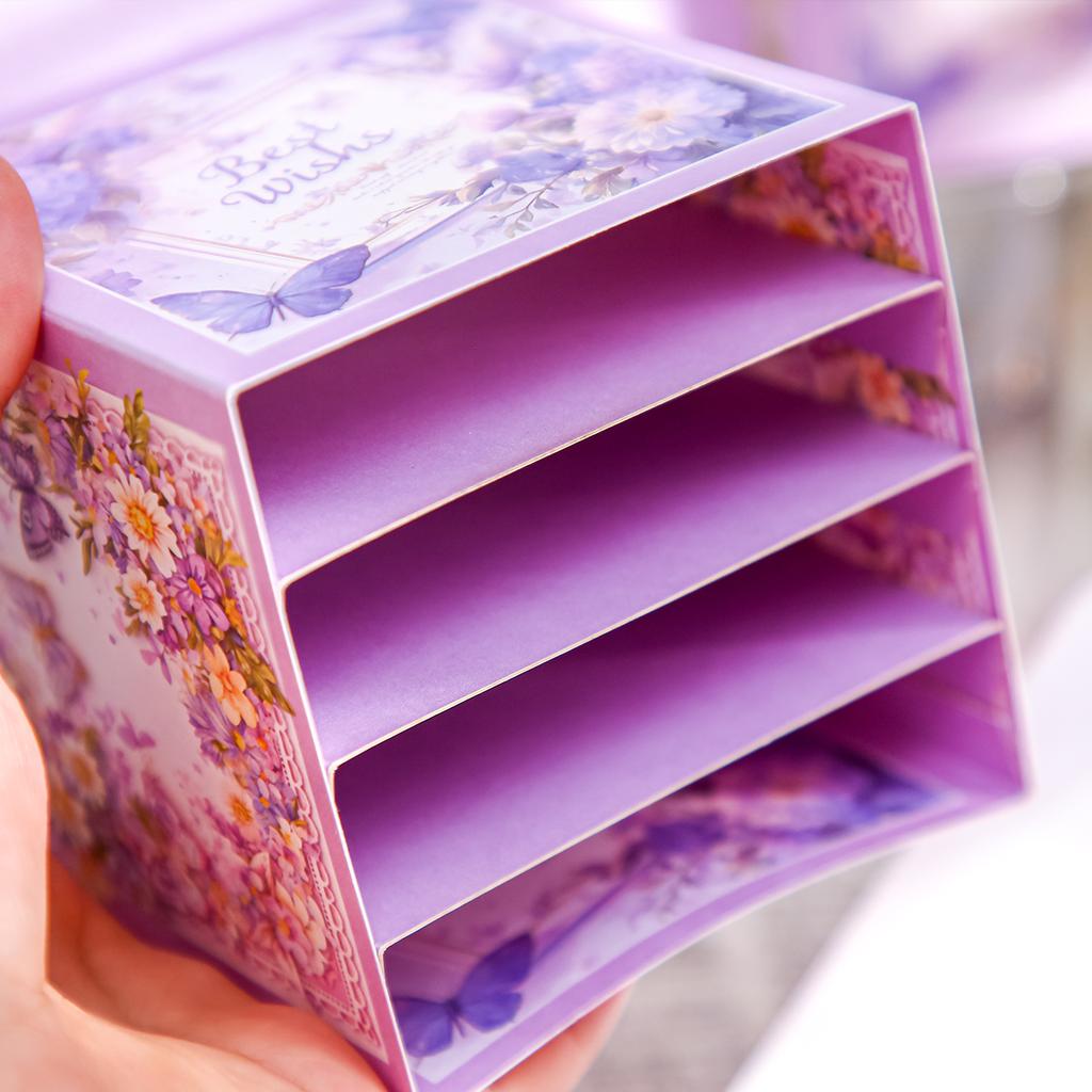 1Pcs Flower Wishes Greeting Card 3D Flower Flower Butterfly Greeting Card Hollow Paper Personalized for Party Decoration Gifts