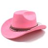 New Ethnic Style Decorative Suede Jazz Top Hat with Big Brim Suede One-word Top Men's and Women's Denim Hat Felt Hat