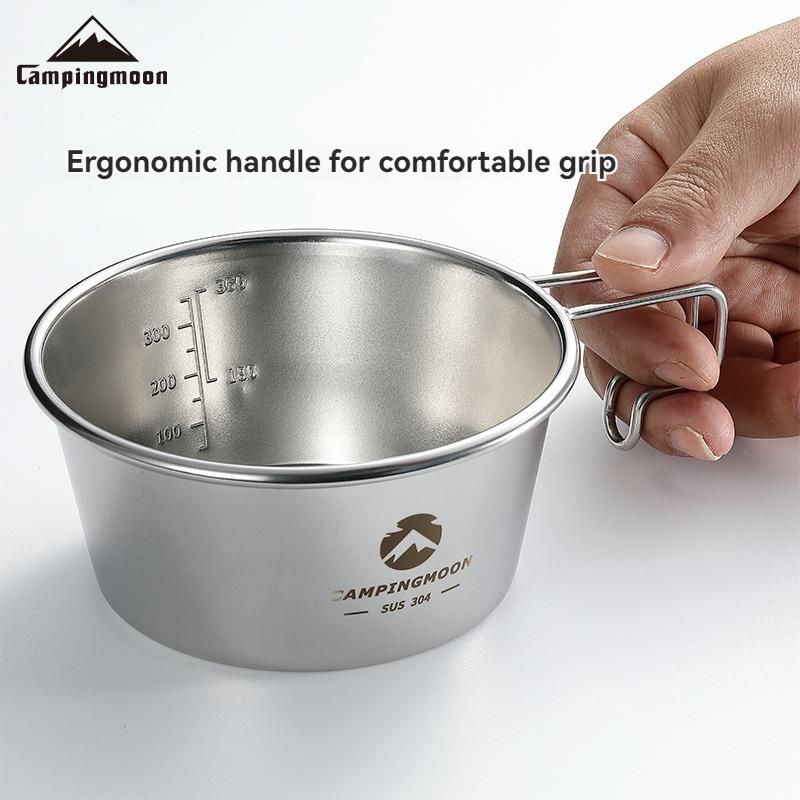 CAMPINGMOON Stainless Steel Large Capacity Sierra Cup 450ml Capacity Suitable For Camping Can Be Heated Functions As a Rice Bowl