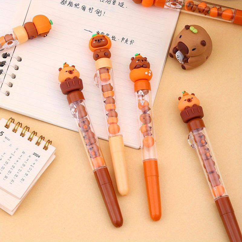 36pcs Capybara Beaded Gel Pen Capybara Clothing Modeling 0.5mm Black Ink Press Pen Students Friend Gift - Creative and Fun Pen Set