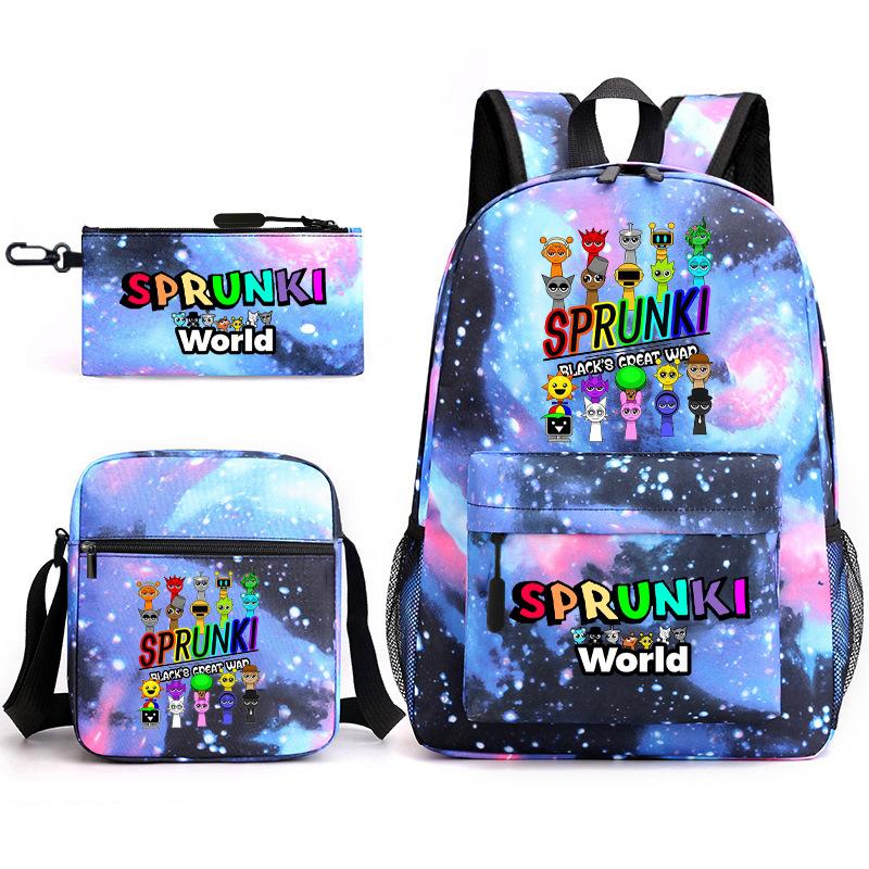 Rhythm box cartoon animation primary school schoolbag sprunki fourth grade lightweight burden reduction large capacity backpack bag