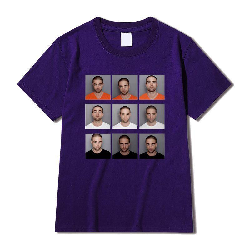 Edgy Viral Meme T Shirt Robert Pattinson Mugshot Nine Picture Grid Portrait Print Summer Ins Trendy Unisex Cotton Graphic Tops