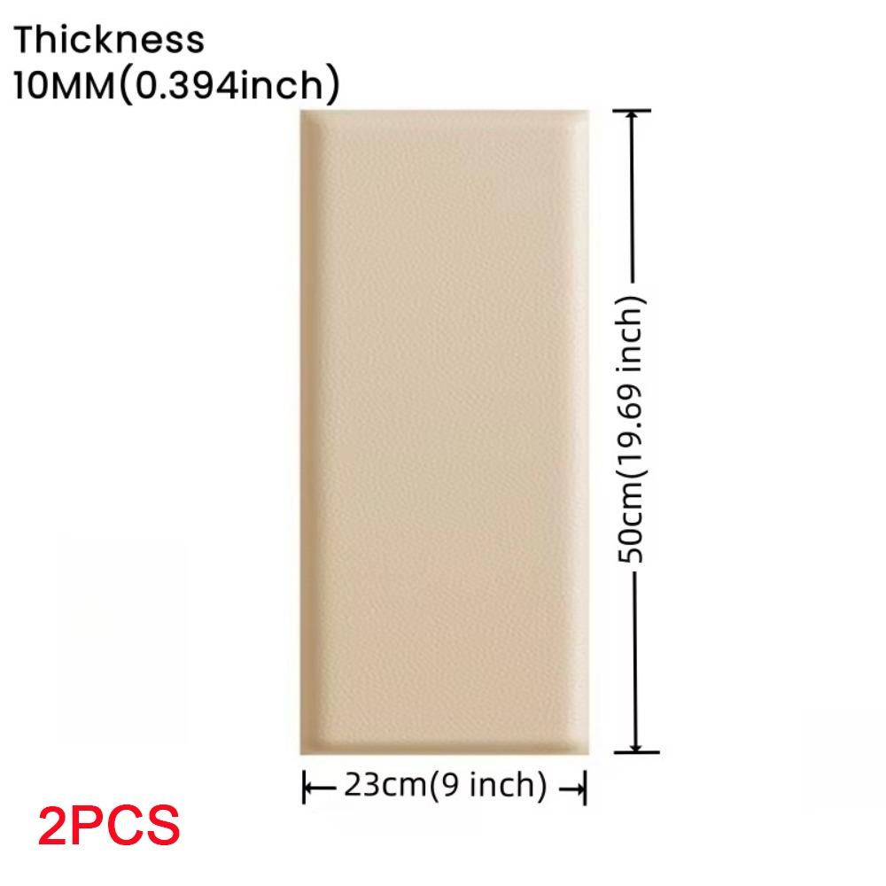 2pcs Self Adhesive 3D Wall Sticker Soft Bag Design Leather Soft Wall Panels Anti-collision 10mm Thick Anti-collision Wall Fence