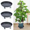 Plant Caddy with Wheels,3 Pack Black Heavy Duty Plant Stand with Universal Wheels,Round Pot Trolley for Indoor Outdoor