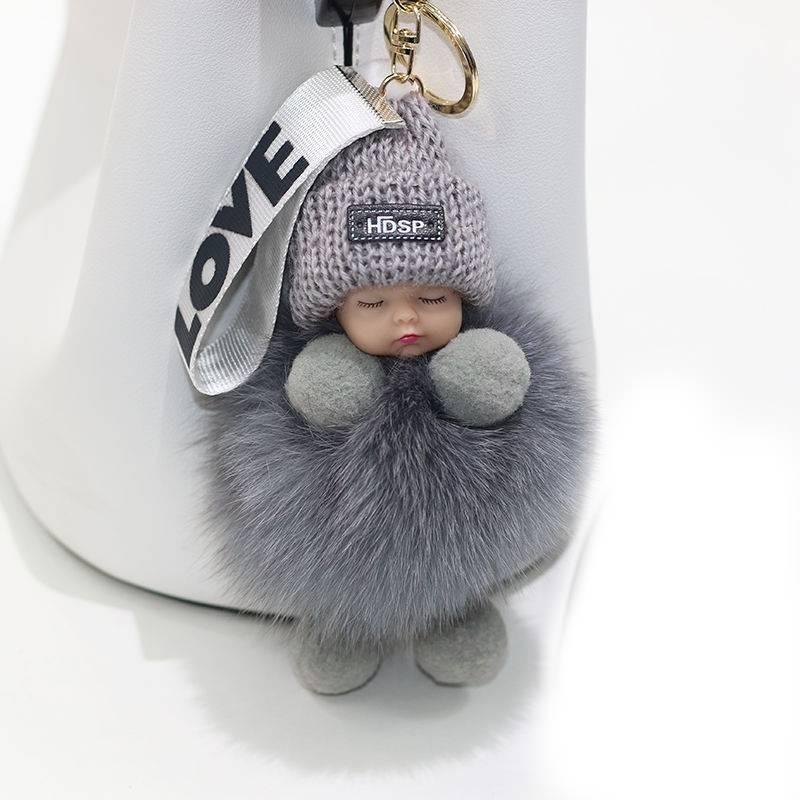 Doll Plush Sleep Ball Key Chain Bag Pendant Cute Decoration Ornament Toy Gift