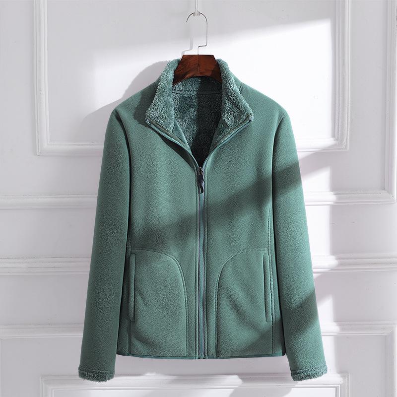 

Унисекс двусторонняя флисовая куртка: Утепленный бархатный ветрозащитный слой с внутренним слоем из поларфлиса, идеально подходит для осени и зимы 3XL