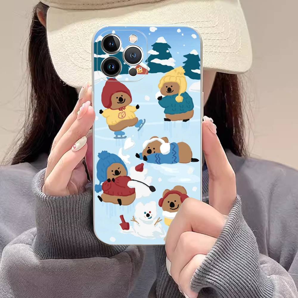 

Cute Bear Quokkas Phone Case For IPhone 17 16 15 14 13 11 12 Pro Max 16 Plus Transparent iPhone 13pro max