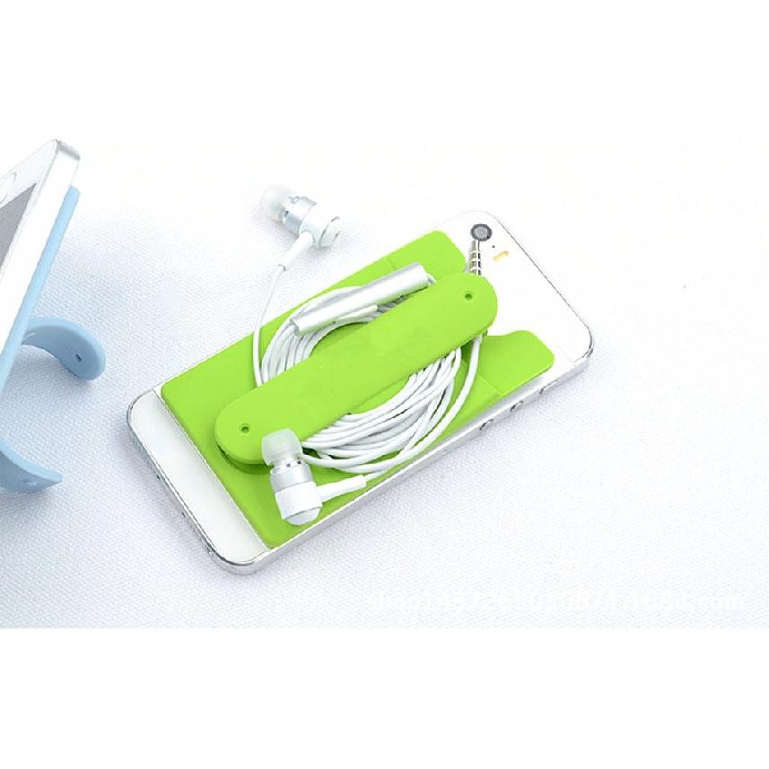 Card Holder with Cell Phone Stand,Stick-on Silicon Rubber Smartphone Sleeve Support Wallet(6pcs)