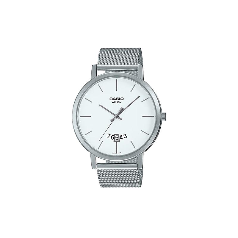 

Casio STANDARD series classic pointer series date display large dial quartz movement stainless steel strap Japanese and Korean watch MTP-B100M-7EVDF белый