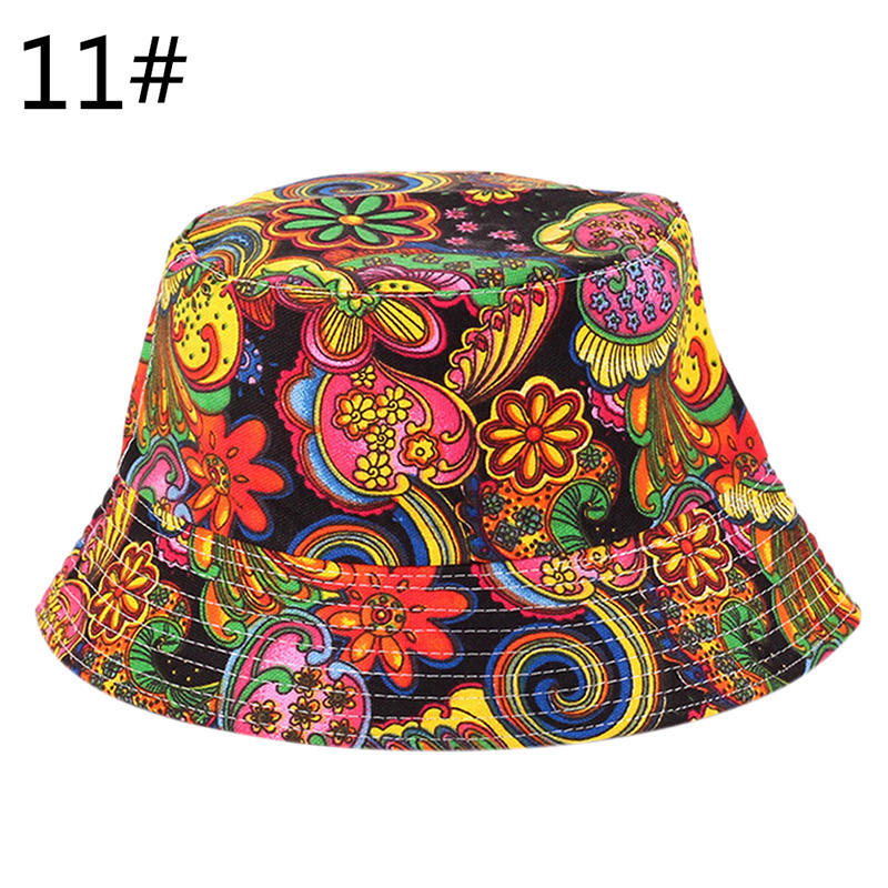 Unisex Men Women Boonie Hunting Fishing Outdoor Cap Floral Bucket Sun Hat