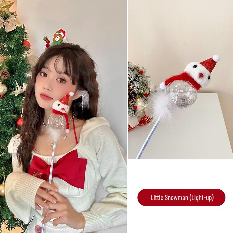 Red Antler Pompon Hair Clip: Sweet Christmas Bow Headband for Women