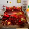 Christmas Digital Printing 3D Printing Polyester Pillowcase Quilt Cover Two Or Three-Piece Set Is Available