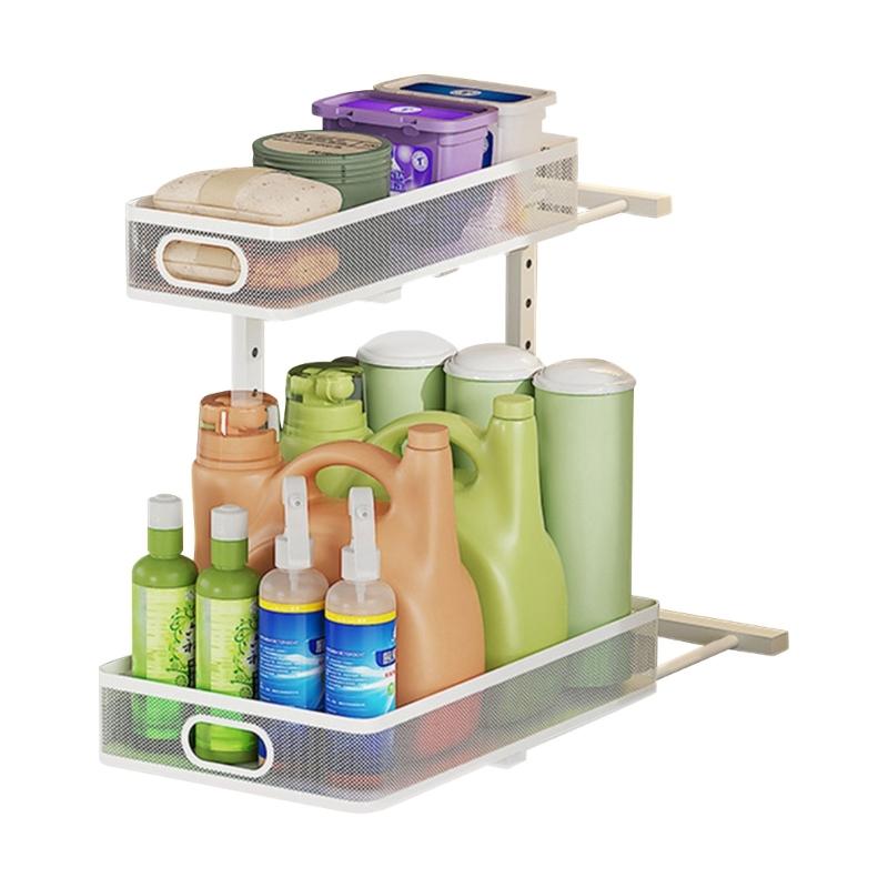 

Heavy Type Under Sink Pull Out Organizers With Regulable Shelves Multipurpose Sink Organizers For Kitchen Bathroom белый