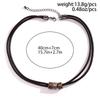 Simple Gun Black Color Wax Cord With Pendant Necklace for Men Small Round Rings Charm Choker Jewelry Collar Party Street
