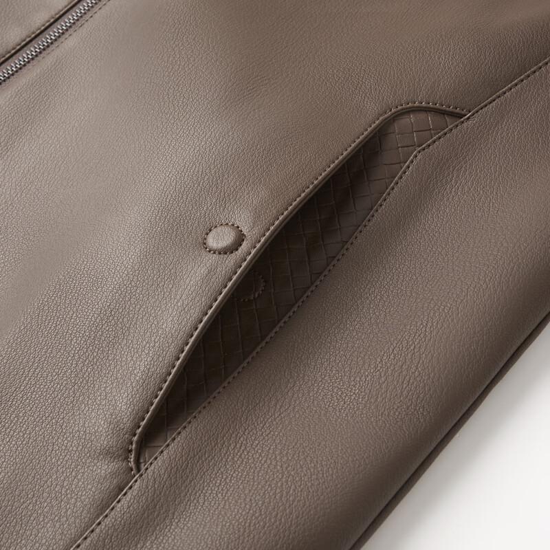 Shanshan Men's Warm PU Leather Business Casual Jacket