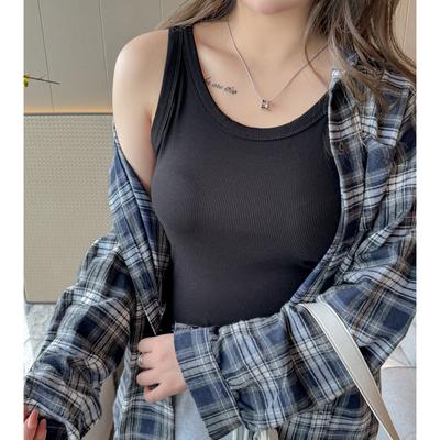 Beliebtes gestricktes Camisole in Übergröße mit Faden für Damen, Sommeranzug mit modischem, schlankem Hot-Girl-Top, das außen getragen werden kann