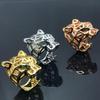 Kajia V Gold Green-Eyed Leopard Ring - Exaggerated 3D Unisex Index Finger Statement Piece