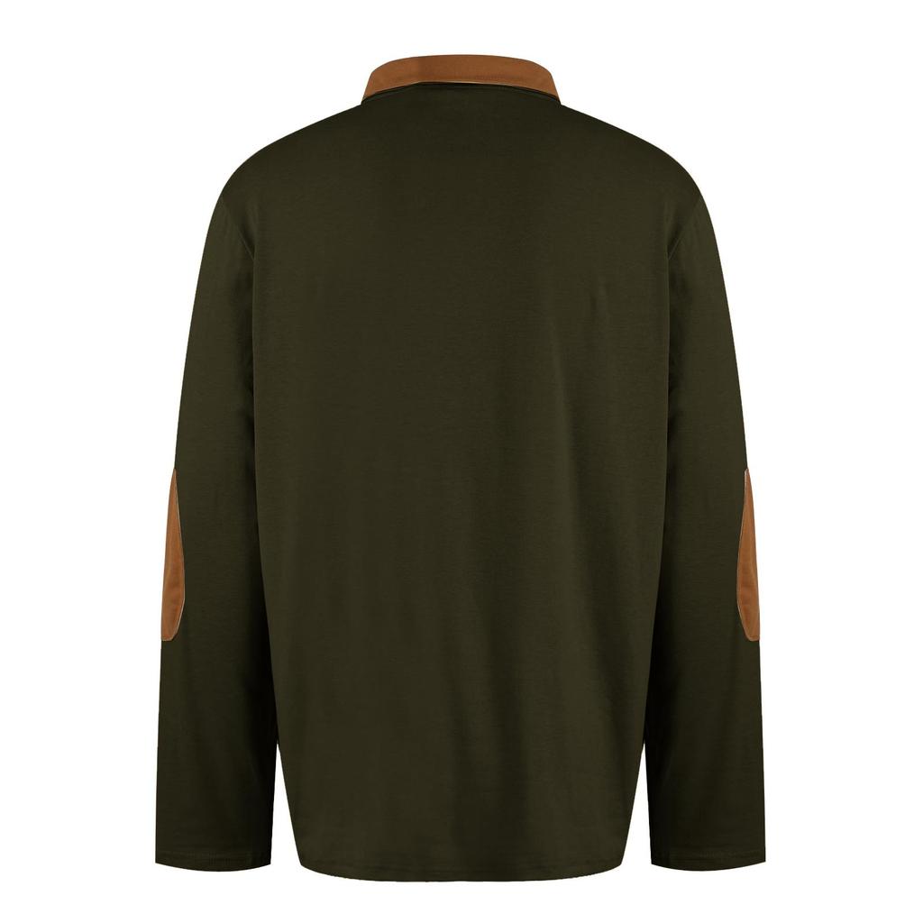 Sportsskjorte Fasjonabel stående hals for menn Ensfarget Uformell langermet topp