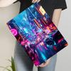 Cyberpunk Cityscape LED Metal Wall Art Customizable SciFi Urban Decor for Home Office