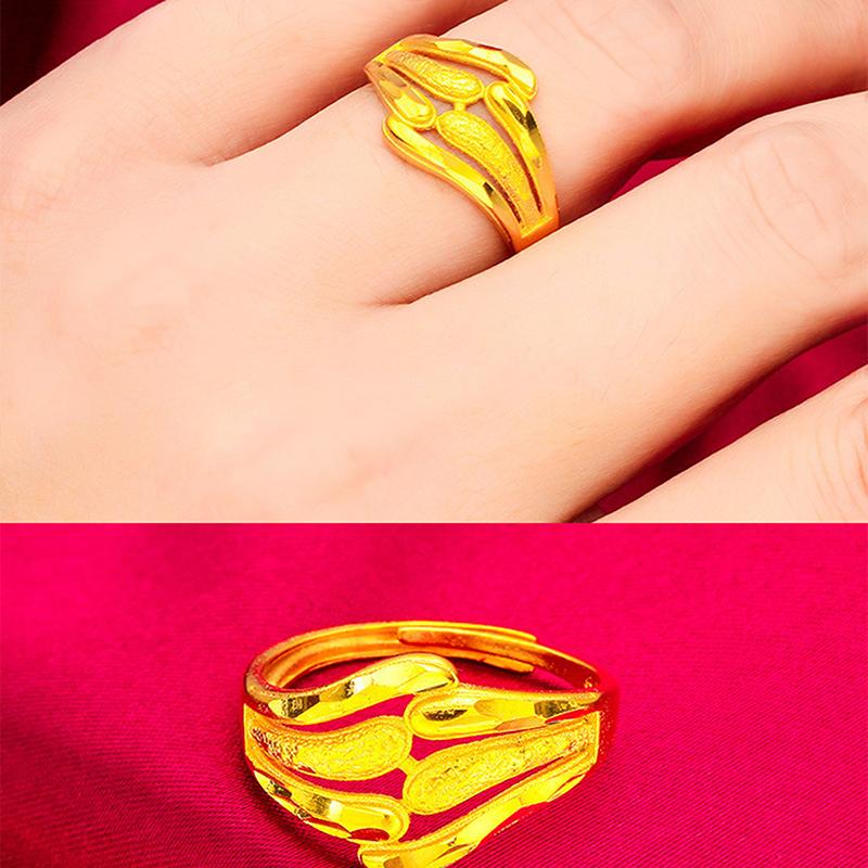 Inele Florale Gravate Aurii pentru Doamne Elegant Lucios Accesoriu pentru Deget Pentru Întâlniri Nuntă Aniversare