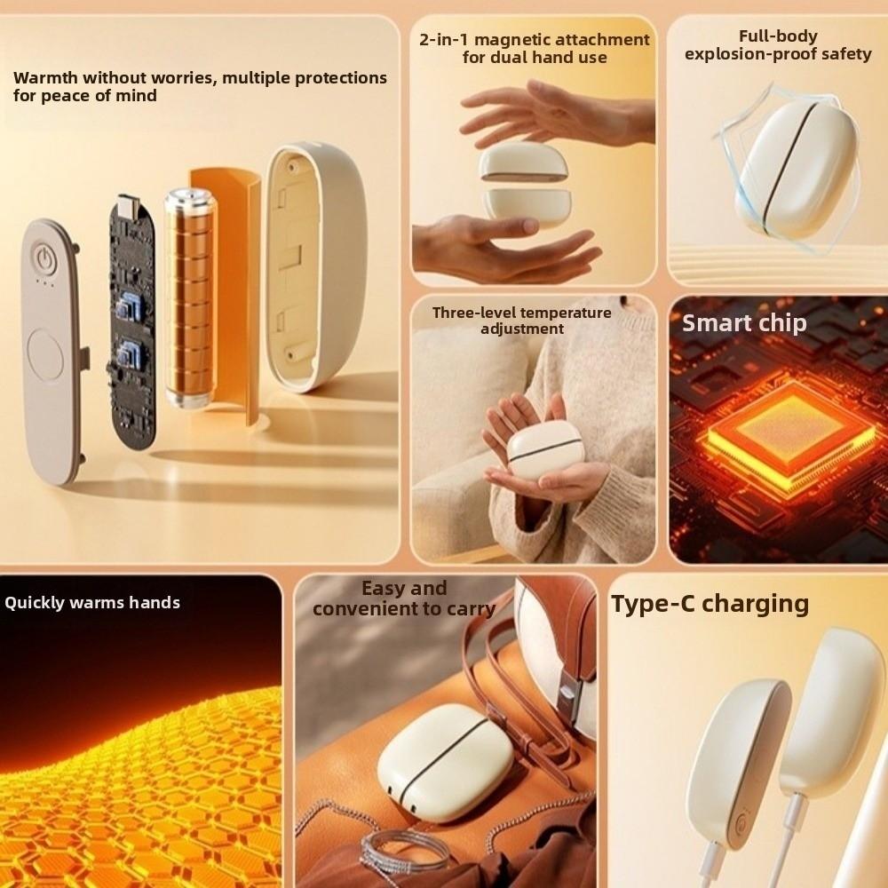 Detachable Magnetic Hand Warmer Portable Pocket Warm Hand Treasure Electric Handwarmer  Winter Use