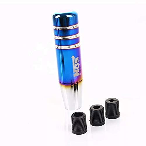 

Goodcardesign NOS Universal Shift Knob 5.1 inches (130 mm) with Various Attachments, Titanium Color, Aluminum