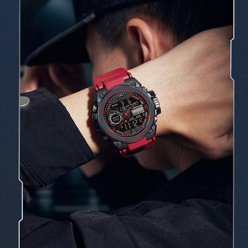 SANDA Casual Waterproof Electronic Watch LED Luminous Display Gel Strap Temperament Electronic Watch