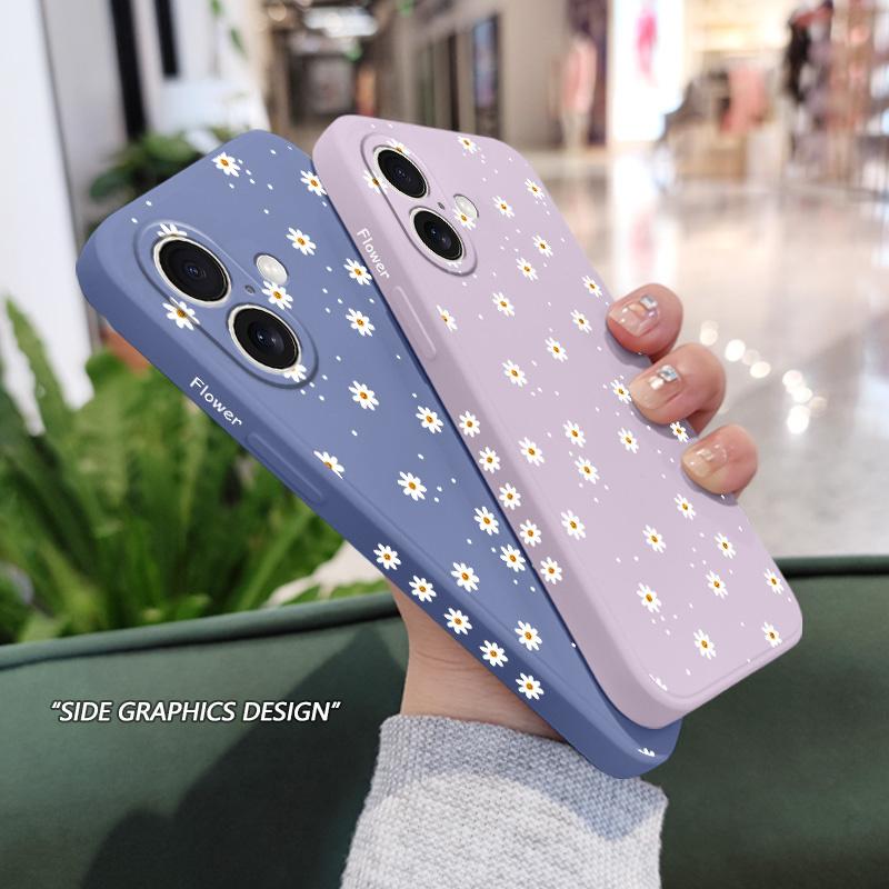 Floral Daisies Phone Case For iPhone 17 17 Air 16 16e 15 14 13 12 11 X XR XS Plus Pro Max Mini Silicone Cover