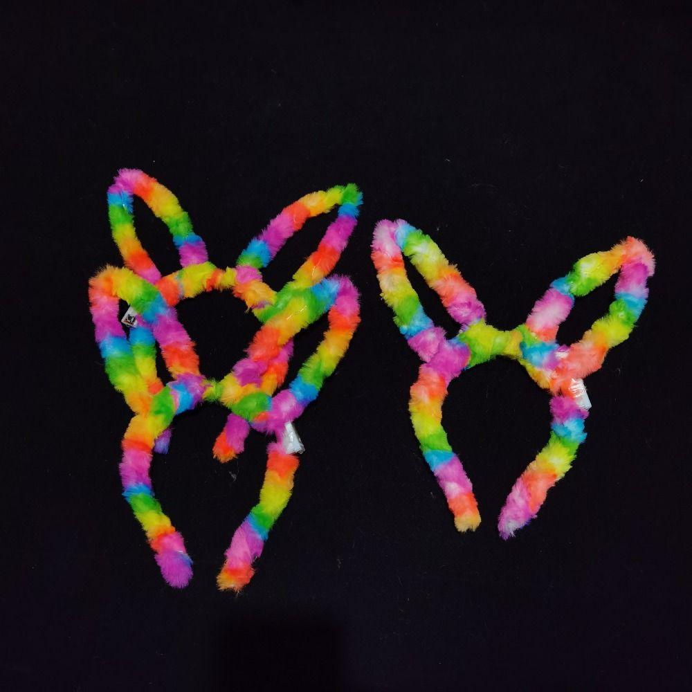 Luminous Rabbit Ears Glow Hair Band Fashion Plush Hair Hoop LED Lights Headband  Concert Prop
