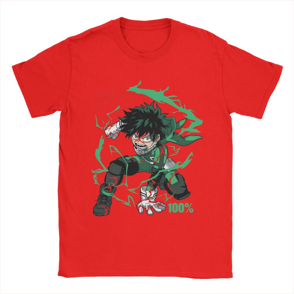 Crazy My Hero Academia Midoriya Izuku TShirts Men O Neck Pure Cotton T Shirt  Short Sleeve Tee Shirt Plus Size Clothes