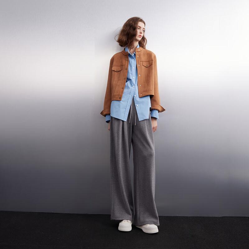 Women's Casual Elastic Waist Wide-Leg Trousers