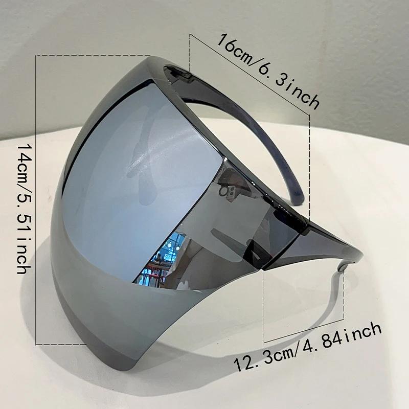 Huge Sports Goggle Men Futuristic Mirror Outdoor Cycling Protective Sunglasses Women Trendy Wrapped Round Anti-UV Shades