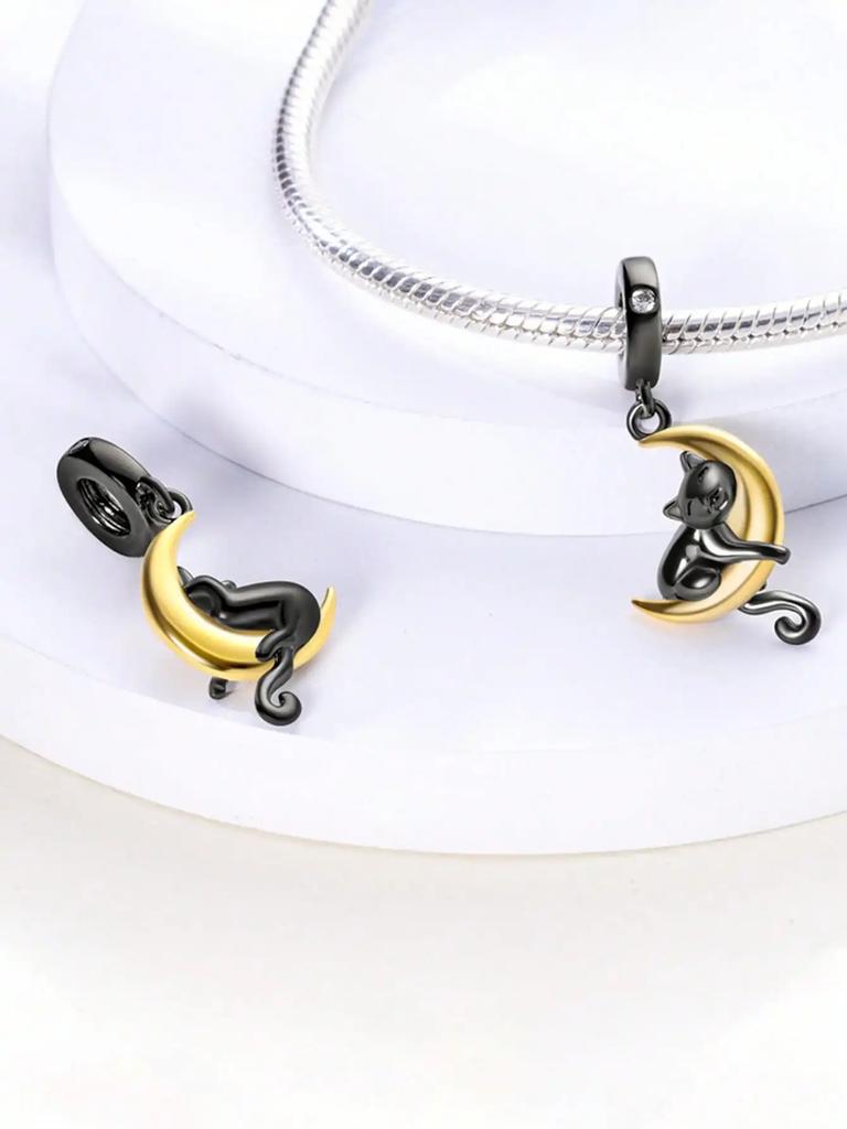 Charms Plata Black Cat And Cute Owls Beads For Charmsoriginales Bracelet Beads Jewellery Making Women'S Gift