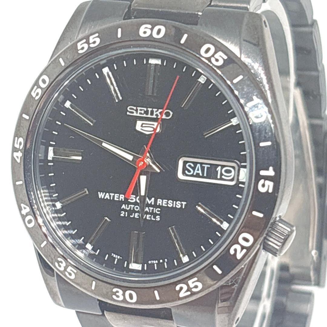 [Good Condition] [Working Item] Seiko 5 Automatic Watch Black Type Overseas Limited Model